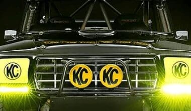 front of offroad vehicle that came in and got kc light grill and modifications at Accelerate Auto Repair in Rowlett Tx