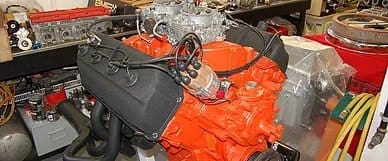 An engine sitting out for repair at Accelerate Auto Repair