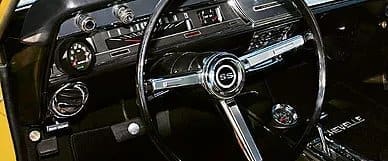 Steering wheel and dashboard of a chevelle ss