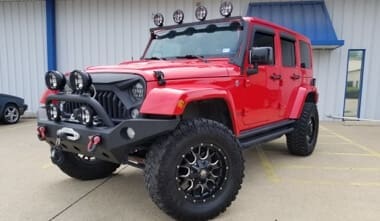 off-road tires on a jeep at Accelerate Auto Repair